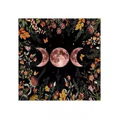 Imagem do Astrologia Toalha Decorativa, Toalha De Mesa Adivinhação, Feitiçaria, Lua e Flor, Toalha De Mesa De Altar, 1Pc