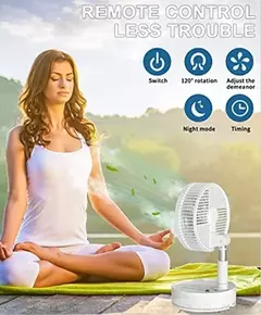 Ventilador portátil do suporte do assoalho telescópico, 6 Polegada, dobrável, USB com bateria recarregável, 3 velocidades, Super Quiet, altura ajustável na internet