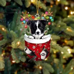 Imagem do 1 pçs enfeites de natal pendurado decoração presente bonito cão natal família pendurado árvore dos desenhos animados produto pingente personalizar h0o1