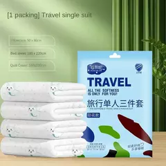 Folha de cama espessada algodão completo duplo, Conjunto de cama descartável, Viagem, Suprimentos de cama dupla, 3 Pcs Set