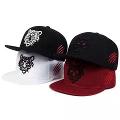 Boné masculino bordado tigre, chapéu snapback de algodão, ajuste adulto, sol casual ao ar livre, moda hip-hop, osso - loja online