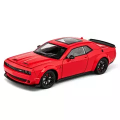 1:24 simulado srt challenger liga modelo de carro som e luz puxar para trás carro de brinquedo metal carro esportivo meninos coleção ornamentos presente
