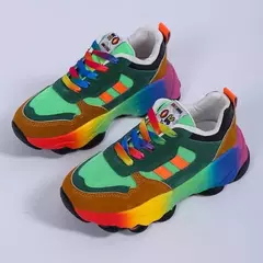 Sapatilha esportiva de plataforma casual feminina, tênis feminino, calçado confortável, tendência atlética, cesta de tênis, moda elegante, 2023 na internet