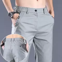 Imagem do Calças de negócios para homens, roupas de alfaiataria social, calças de escritório, roupas de grife elegantes, plus size, tamanho grande
