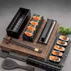 Kit japonês de sushi, Bola de arroz, Molde do rolo do bolo, DIY Home Sushi Making Tool, Ferramenta multifuncional de cozinha de plástico