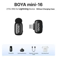 BOYA BOYA Mini Microfone de lapela sem fio com cancelamento de ruído para iPhone iPhone15-16 iPad Android Tipo C Smartphone, Câmera, YouTube Jogo Áudio ao vivo Gravação de vídeo Entrevista Vlog Transmissão sem fio 100m na internet