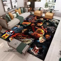 Tapete impresso filme de terror 3D, tapete antiderrapante, sala de estar e quart