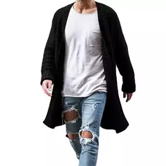 Cardigã de malha de algodão masculino, suéteres finos de manga comprida, outwear masculino monocromático, casaco quente, moda casual, novo, outono, inverno - loja online