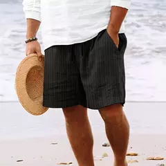 Shorts de praia com listras masculinas, moletom solto, shorts carga sólida, lazer selvagem, moda verão, novo na internet