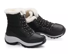 Botas de neve de plataforma antiderrapante para mulheres, Ankle Boots de pele quente, Cunhas impermeáveis, Botas altas para coxa, Sapatos de inverno - comprar online
