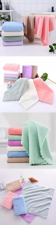 Toalha de Rosto de Microfibra Espessada, Absorvente, Alta Densidade, Velo Coral, Secagem Rápida, Limpar, Macio, Limpeza - comprar online