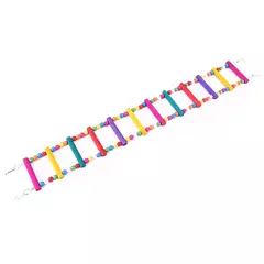 Escada de escalada suspensa de madeira multicolorida, brinquedos, 12 degraus, ponte colorida, balanços para pássaros, papagaio, periquito, calopsita, periquito na internet