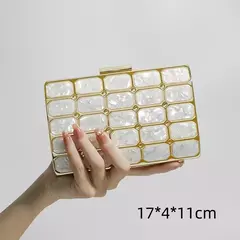 Imagem do Bolsa de ombro acrílica com corrente transversal para mulheres, embreagem noturna, carteira de casamento alta qualidade, design de luxo, moda