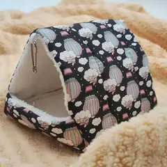 Bonito dos desenhos animados inverno coelho esquilo mini gaiola cobaia ninho pequeno animal ratos rato animal de estimação dormir cama hamster casa quente macio esteira na internet