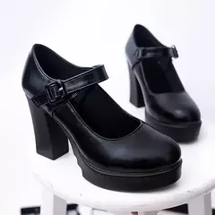 Imagem do Mary Jane sapatos de salto grosso feminino, salto alto, na moda, confortável, 2024