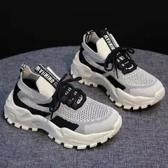 2024 novos sapatos femininos all-match malha sapatos casuais desodorante sapatos de fundo macio primavera e outono respirável tênis feminino - loja online
