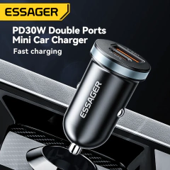 Essager 30w usb c carregador de carro tipo c carregador rápido pd qc 3.0 scp 5a carregamento rápido carga do telefone do carro para iphone xiaomi samsung