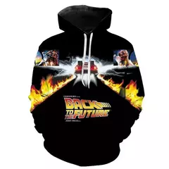 Homens e mulheres de volta para o futuro 3D filme impressão com capuz moletons, Hoodie extragrande, crianças pulôver, moletons, casaco moda na internet