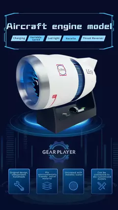 Boeing 747 Turbofan Modelo de motor Ventilador elétrico Cool Boutique Coleção Kit de motor de aeronave para exibição e uso educacional na internet