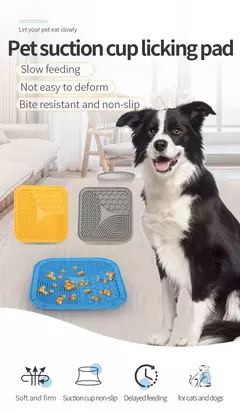 Suprimentos para animais de estimação silicone pet lambendo esteira gato anti-asfixia com tigela de comida lenta filhote de cachorro banho distraído lambendo placa talheres - comprar online