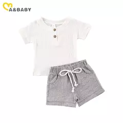 Ma & baby-camiseta e shorts de manga curta para crianças de 0 a 3 anos, roupas de verão para bebê - loja online