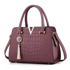Bolsa de couro de alta qualidade para mulheres, Bolsas de Ombro Crocodilo, Designer de Letras V, Grande Capacidade - loja online