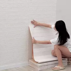 3D tijolo imitação impermeável auto-adesivo adesivo de parede, Home Decor, papel de parede DIY, sala, TV Backdrop, quarto, 1 m, 5 m, 10m - Wolf Magazine