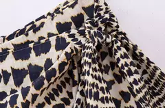 TRAF-Mini saia feminina com estampa frisada, cintura alta, zíper traseiro, moda vintage, saias femininas na internet