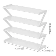 Rack de armazenamento de sapatos simples de 4 camadas, economiza espaço, resistente, organizador de sapatos para quarto, piso, rack de armazenamento, organizador na internet
