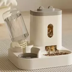 Alimentador automático cão gato tigela de comida com fonte água grande capacidade dispensador de armazenamento de alimentos para animais de estimação recipiente filhote de cachorro acessórios para animais de estimação - loja online