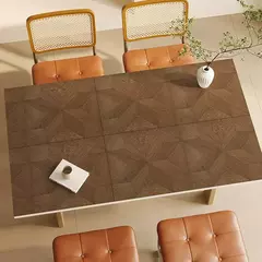 Tapete De Mesa Geométrica Grão De Madeira, Tapetes Decorativos De Luxo Leve, Anti Óleo e Toalha De Mesa Anti Scalding, Cuidado Fácil, High End - Wolf Magazine