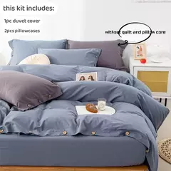 Conjunto de edredão duplo, Conjunto de cama de algodão torção sólida, Quilt Cover King Size, 100% Algodão, 220x240, 3Pcs - comprar online