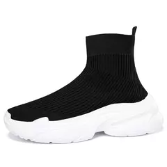 Sapatilha de tecelagem voadora masculina, popular, confortável, casual, leve, tênis masculino esportivo ao ar livre, meia da moda - loja online