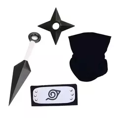 Anime naruto cosplay kakashi acessórios brinquedos figura de ação luvas bandana kunai máscara uchiha luvas conjunto presente - Wolf Magazine