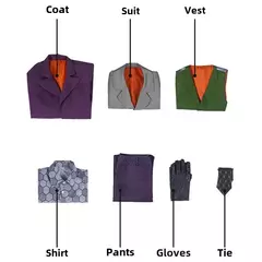 Em estoque batman cavaleiro das trevas coringa palhaço cosplay traje conjunto completo halloween único roupas de propósito especial da china na internet