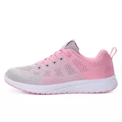 Sapatos de corrida leves e respiráveis para mulheres, calçados esportivos antiderrapantes, ao ar livre, macios, com cordões, moda, tênis na internet