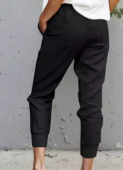 Imagem do Calça monocromática slim fit para mulher, com renda simples, cintura alta, slim fit, casual, novo estilo, transfronteiriço, verão