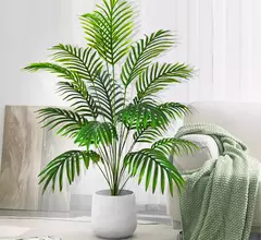 Palmeira artificial para decoração de jardim doméstico, planta falsa, plástico verde, ramos de folhas de palmeira, decoração tropical, 68-125cm, 50,2 pol - comprar online