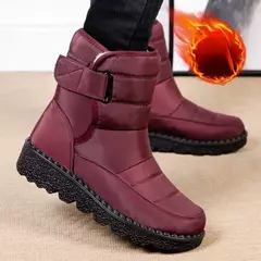 Botas de neve impermeáveis antiderrapantes para mulheres, sapatos de plataforma, tornozelo quente, sapatos acolchoados de algodão, inverno - comprar online