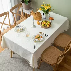 Toalha De Mesa De Mistura De Algodão Impresso Floral, Lavável Farmhouse Table Cover, Bege, Festa De Casamento, Sala De Estar, Decoração Do Chuveiro Do Bebê - Wolf Magazine