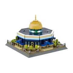 Jerusalém Mundialmente Famoso Golden Rock Blocos de Construção Grande Mesquita Muçulmano Wall Decor Fotos Al-Aqsa Mesquita Tijolos - loja online