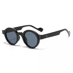 Óculos redondos punk para homens e mulheres, tons de cor dupla, decoração rebites retrô, moldura de lente clara, tendência, UV400 - comprar online
