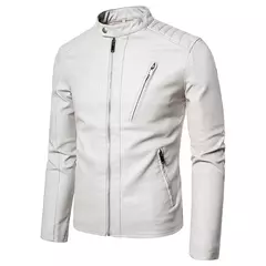 Jaqueta masculina de couro PU falso, casacos masculinos, outwear branco, outono, 5XL, 2022 na internet