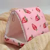 Bonito dos desenhos animados inverno coelho esquilo mini gaiola cobaia ninho pequeno animal ratos rato animal de estimação dormir cama hamster casa quente macio esteira