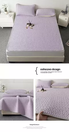 Verão resfriamento acolchoado colchão protetor capa látex engrossado respirável colchão topper para único duplo rainha rei tamanho cama na internet