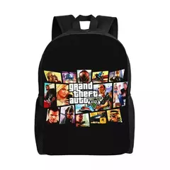 Jogo de aventura Grand Theft Auto Mochila de Viagem para Homens e Mulheres, Mochila Escolar para Laptop, Mochila Estudantil Universitária GTA - Wolf Magazine