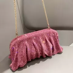 Handmade Strass Evening Clutch Bags com Punho Brilhante, Novas Dobras Bolsas, Handmade Bolsas, Designer De Luxo, Festa De Casamento, Alta Qualidade - loja online