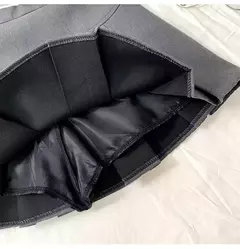 Mini vestido de cintura alta feminino, Cinza, Emagrecimento, Versátil, Anti-Exposição, Saia Linha A, Design, Sentido, Primavera, Outono, Novo, 2022