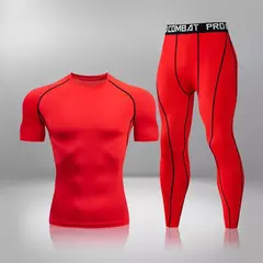 Conjunto de Roupa Interior de Compressão Térmica Masculina, Roupa de Treino Apertada, Treino, Corrida, Fitness, Desporto, Ginásio, Roupa Desportiva - loja online