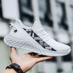 Nova primavera e outono sola macia correndo malha respirável sapatos esportivos casuais masculinos coco na moda sapatos masculinos - loja online